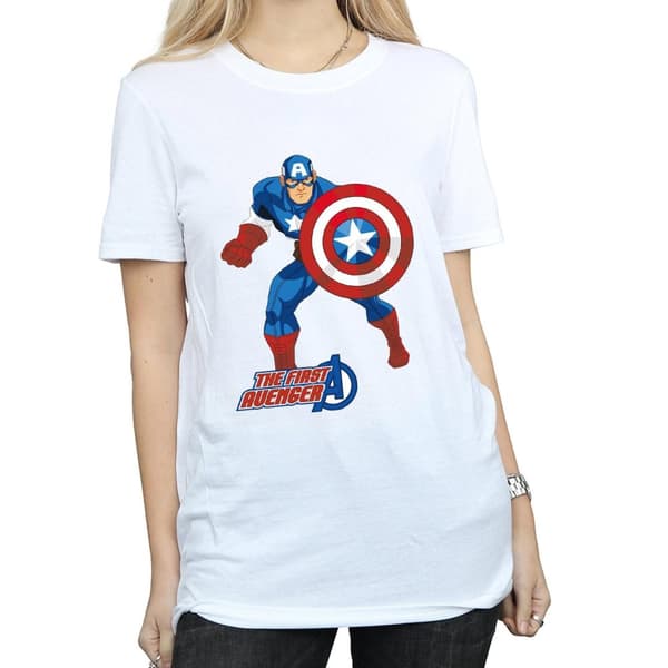 Marvel Womens/Ladies Captain America The First Avenger Cotton Boyfriend T-Shirt