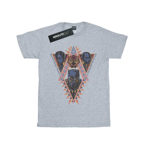 Marvel Dam/kvinnor Black Panther Tribal Heads Boyfriend T-shirt i bomull