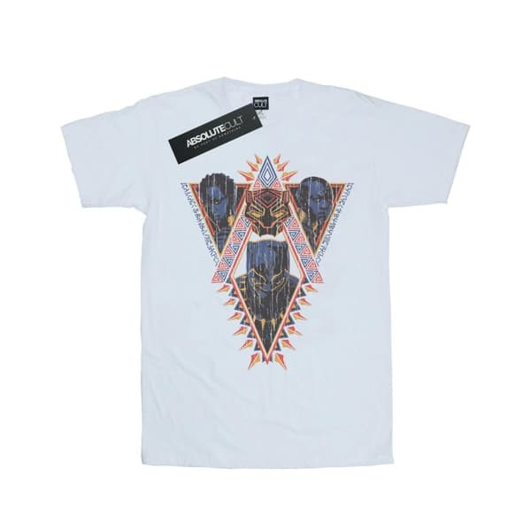 Marvel Womens/Ladies Black Panther Tribal Heads Cotton Boyfriend T-Shirt