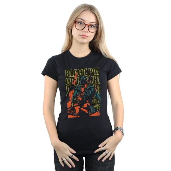 Marvel Womens/Ladies Avengers Black Panther Collage Cotton T-Shirt