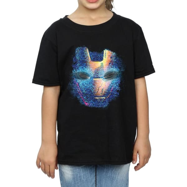 Marvel Girls Iron Man Distressed Head Cotton T-Shirt