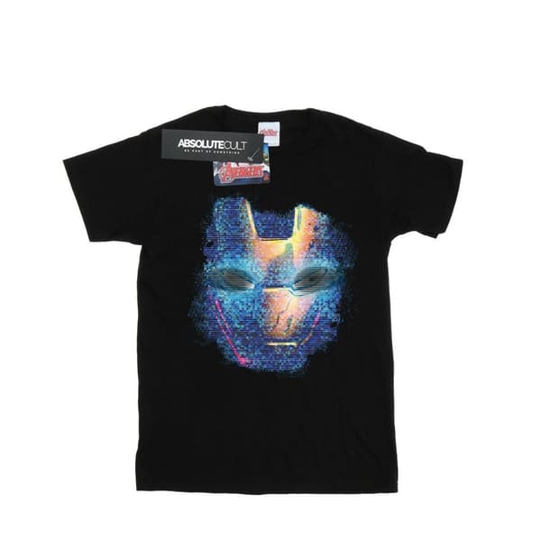 Marvel Girls Iron Man Distressed Head Cotton T-Shirt