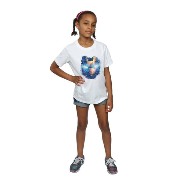Marvel Girls Iron Man Distressed Head Cotton T-Shirt