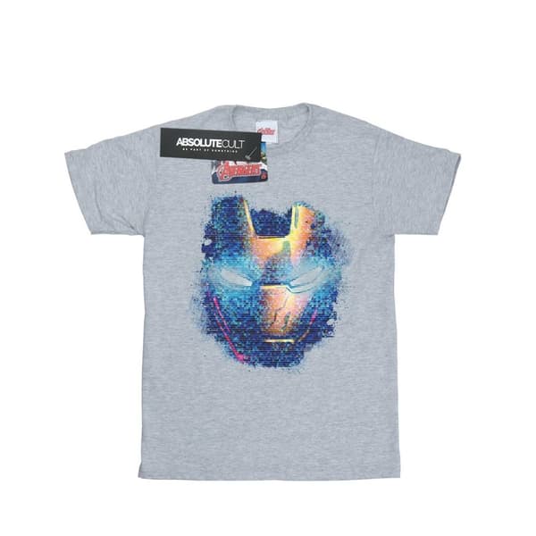 Marvel Girls Iron Man Distressed Head Cotton T-Shirt