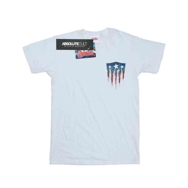 Marvel Mens Captain America Splatter Shield Faux Pocket T-Shirt