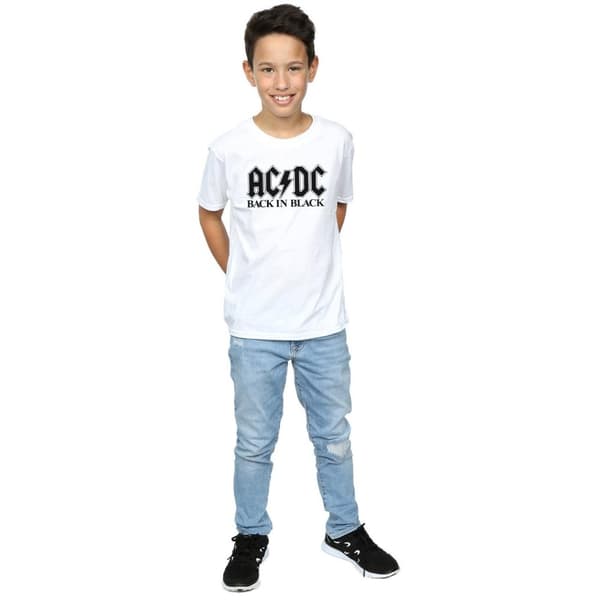 AC/DC Boys Back in Black - T-shirt med logotyp