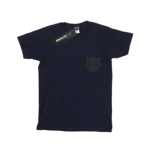 Marvel Boys Black Panther Black On Black Chest Print T-Shirt