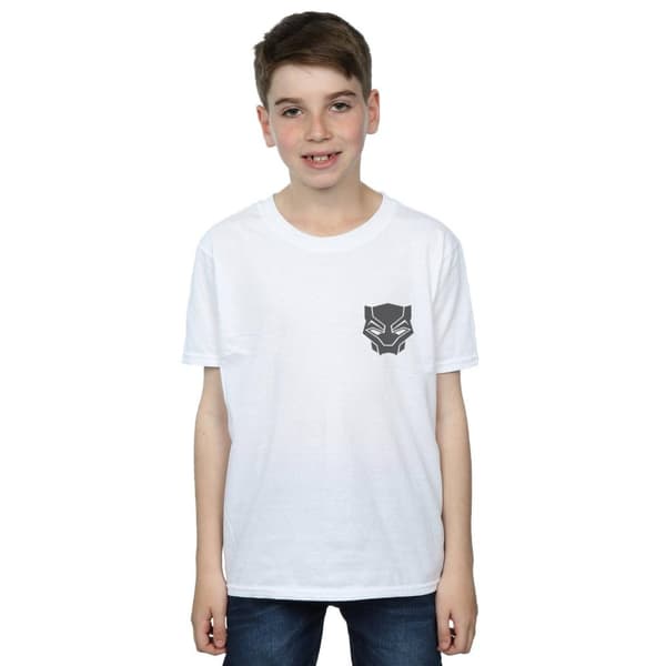 Marvel Boys Black Panther Black On Black Chest Print T-Shirt