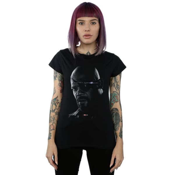 Marvel Dam/Tjej Avengers Endgame Avenge The Fallen Nick Fury Bomulls-T-shirt