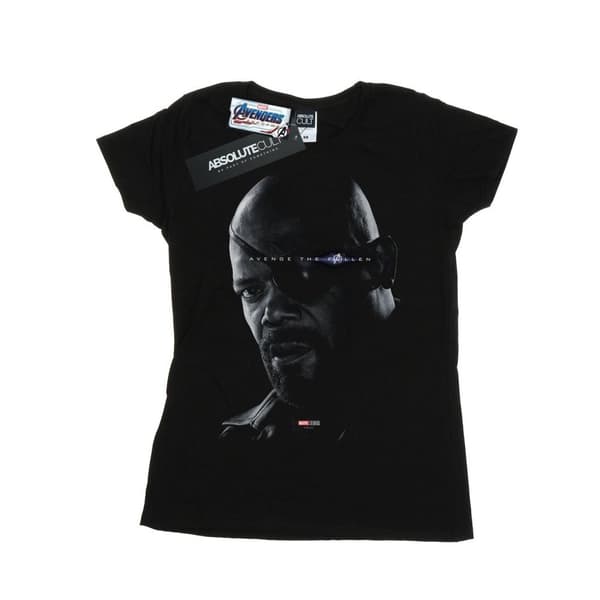 Marvel Dam/Tjej Avengers Endgame Avenge The Fallen Nick Fury Bomulls-T-shirt