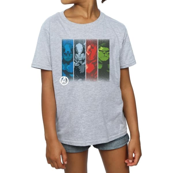 Marvel Avengers Team Strips T-shirt i bomull för flickor