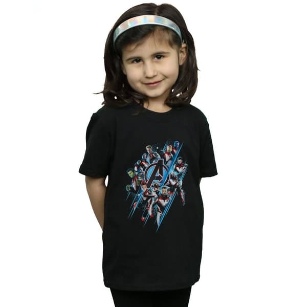 Marvel T-shirt i bomull med Avengers Endgame-logotyp för flickor
