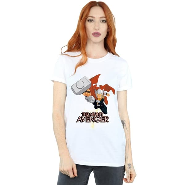 Marvel Dam/Tjej Thor The Mighty Avenger - Boyfriend-t-shirt i bomull