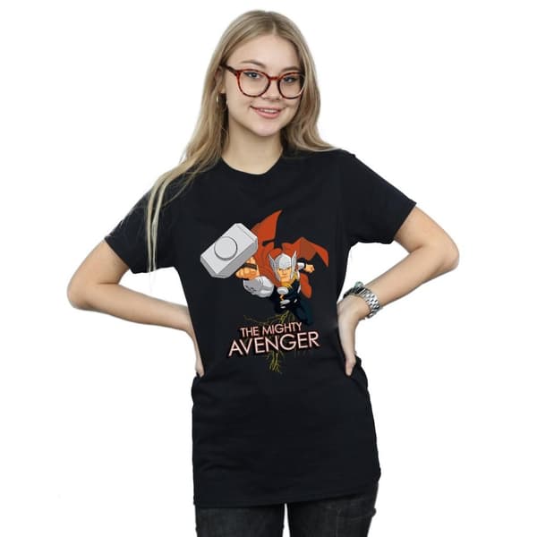 Marvel Dam/Tjej Thor The Mighty Avenger - Boyfriend-t-shirt i bomull