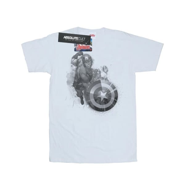 Marvel Girls Avengers Captain America Monotone Cotton T-Shirt