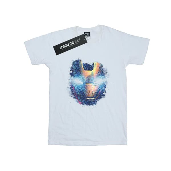 Marvel Girls Avengers Iron Man Distressed Head Cotton T-Shirt