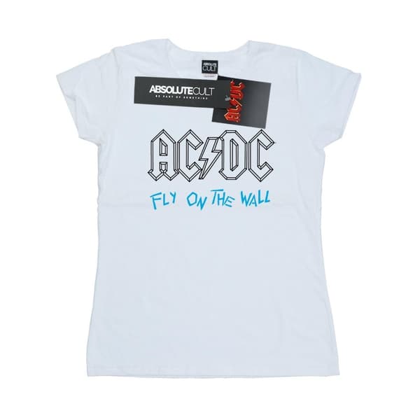AC/DC Womens/Ladies Fly On The Wall Outline Cotton T-Shirt