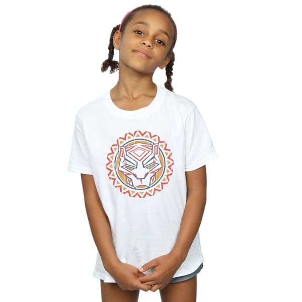 Marvel Girls Black Panther Tribal Panther Icon Cotton T-Shirt