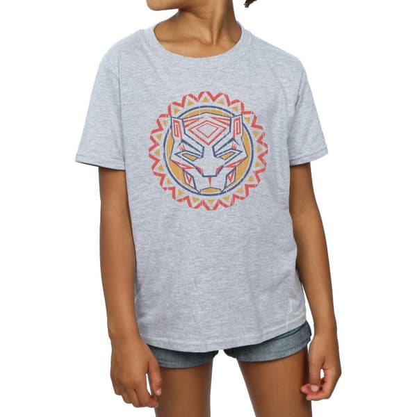 Marvel Girls Black Panther Tribal Panther Icon Cotton T-Shirt