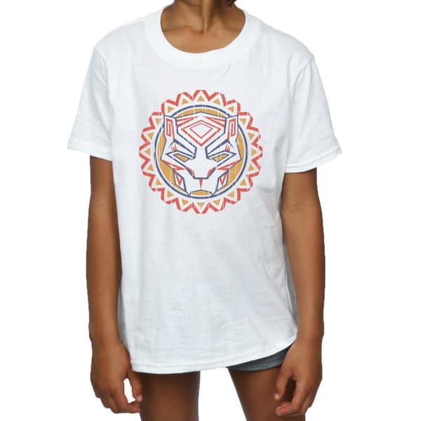 Marvel Girls Black Panther Tribal Panther Icon Cotton T-Shirt