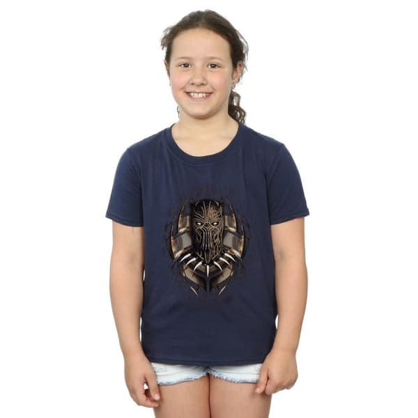 Marvel Black Panther Gold Killmonger bomulls-T-shirt för flickor
