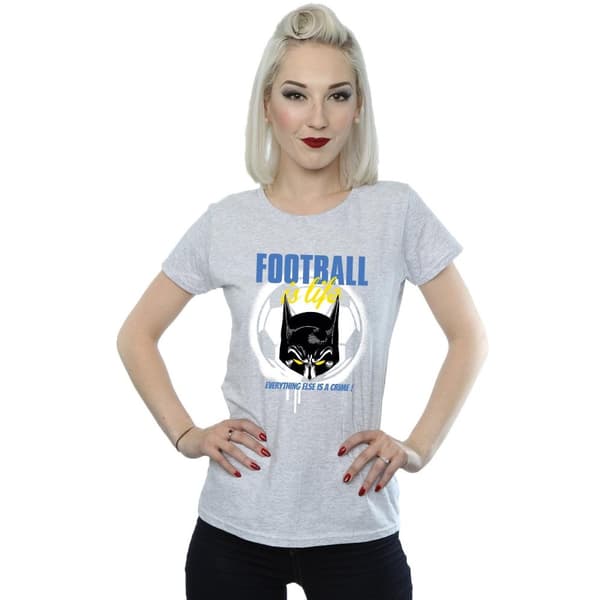 DC Comics Womens/Ladies Batman Football is Life Cotton T-Shirt