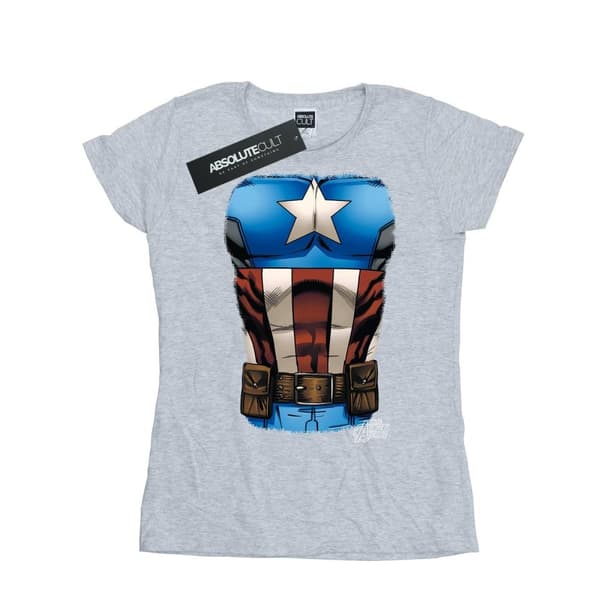 Marvel Womens/Ladies Captain America Chest Burst Cotton T-Shirt
