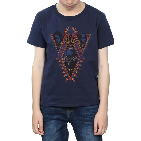 Marvel Boys Black Panther Tribal Heads T-Shirt