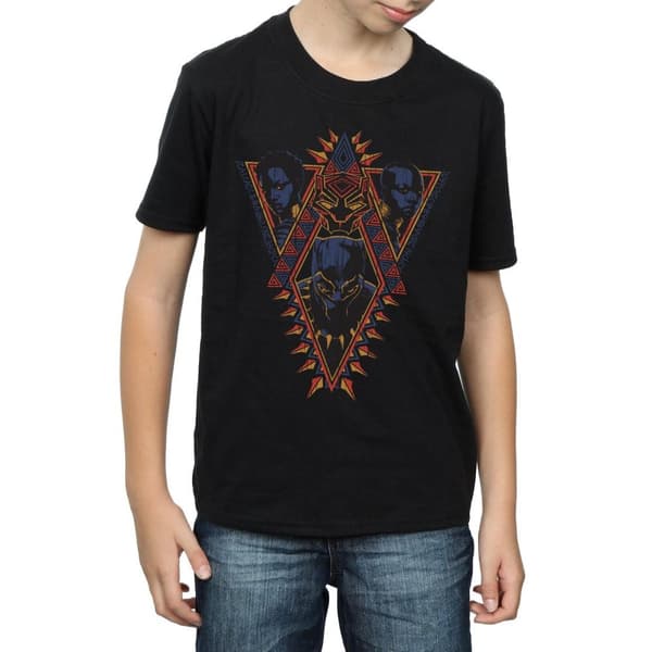Marvel Boys Black Panther Tribal Heads T-Shirt