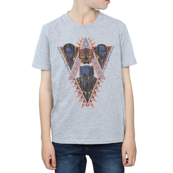Marvel Boys Black Panther Tribal Heads T-Shirt