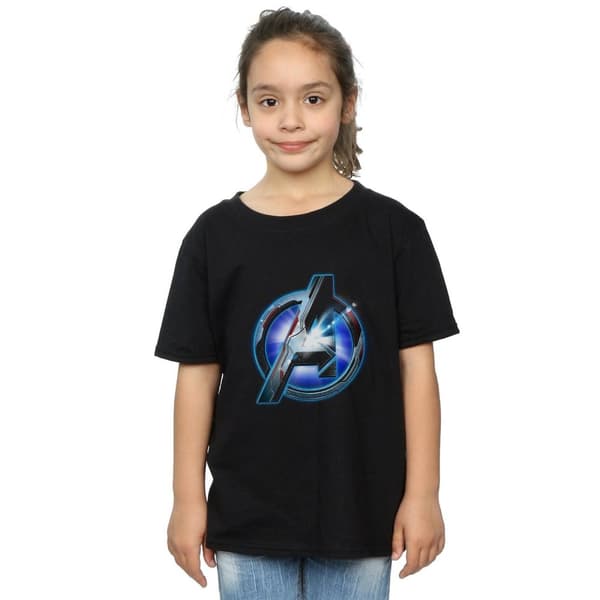 Marvel Girls Avengers Endgame Glowing Logo Cotton T-Shirt