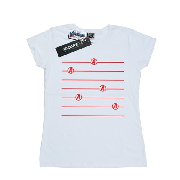 Marvel Dam/kvinnor Avengers Endgame Logo Stripes T-shirt i bomull