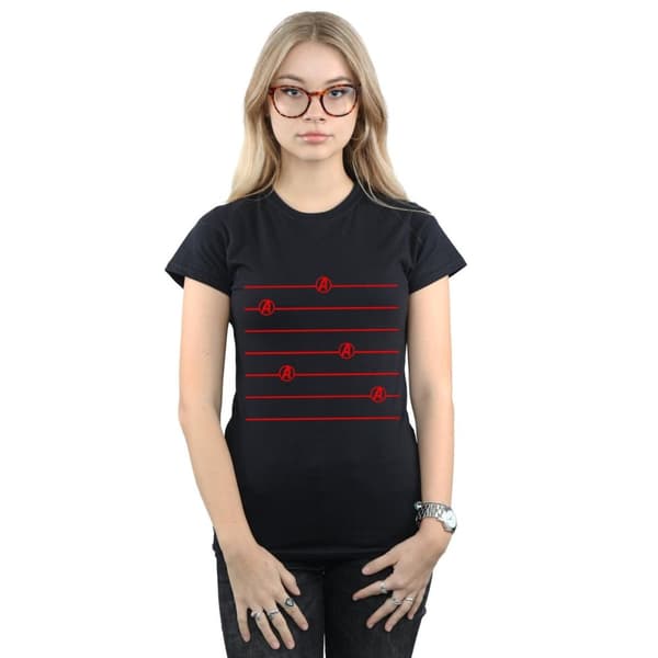 Marvel Dam/kvinnor Avengers Endgame Logo Stripes T-shirt i bomull