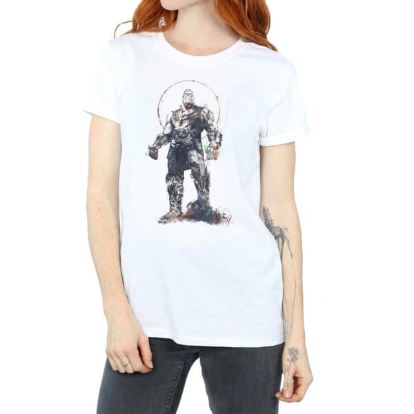 Marvel Womens/Ladies Avengers Infinity War Thanos Sketch Cotton Boyfriend T-Shirt