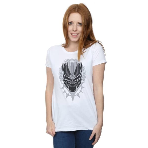 Marvel Dam/t-shirt i bomull med svart panterhuvud