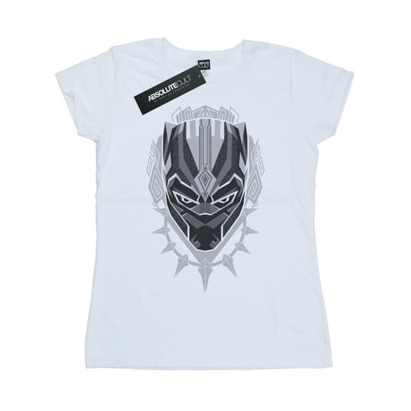 Marvel Dam/t-shirt i bomull med svart panterhuvud