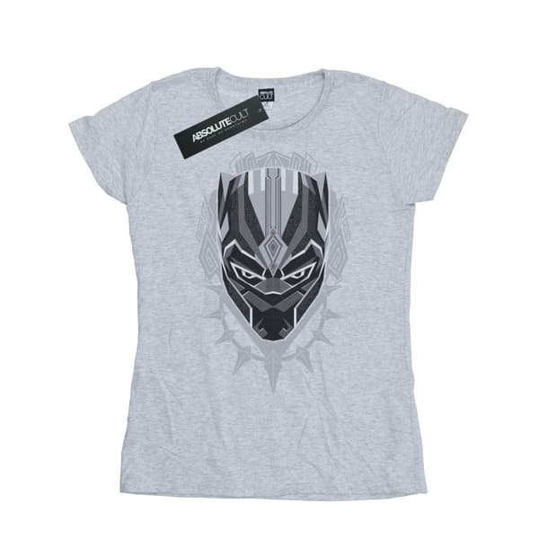 Marvel Dam/t-shirt i bomull med svart panterhuvud