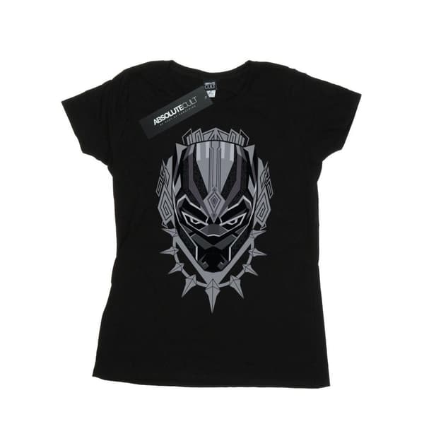 Marvel Womens/Ladies Black Panther Head Cotton T-Shirt