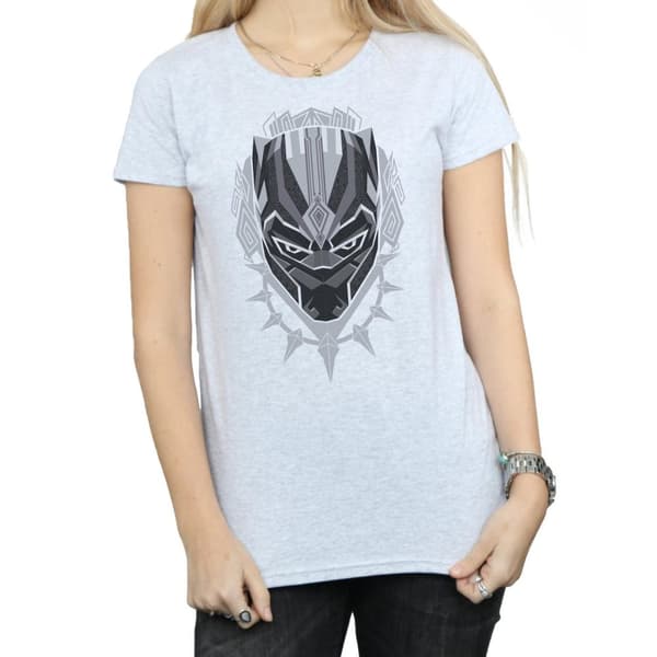 Marvel Womens/Ladies Black Panther Head Cotton T-Shirt