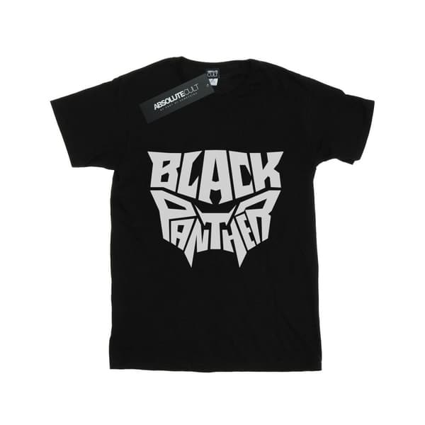 Marvel Womens/Ladies Black Panther Worded Emblem Cotton Boyfriend T-Shirt