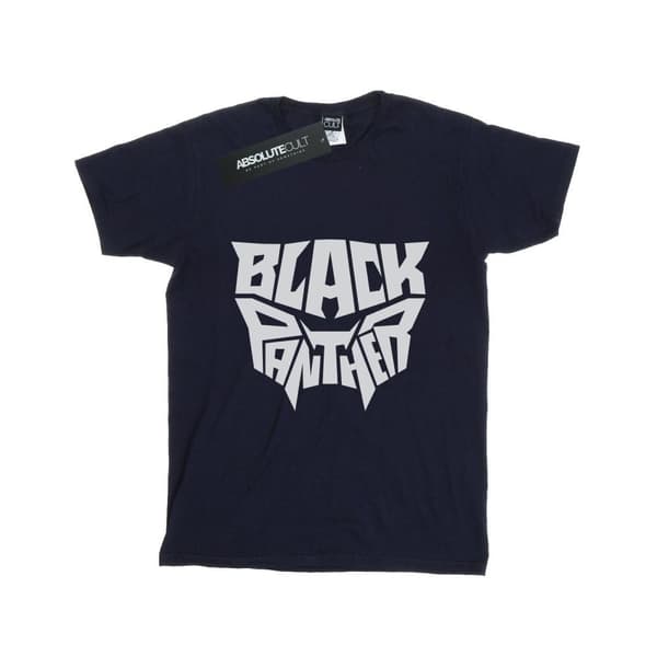 Marvel Womens/Ladies Black Panther Worded Emblem Cotton Boyfriend T-Shirt