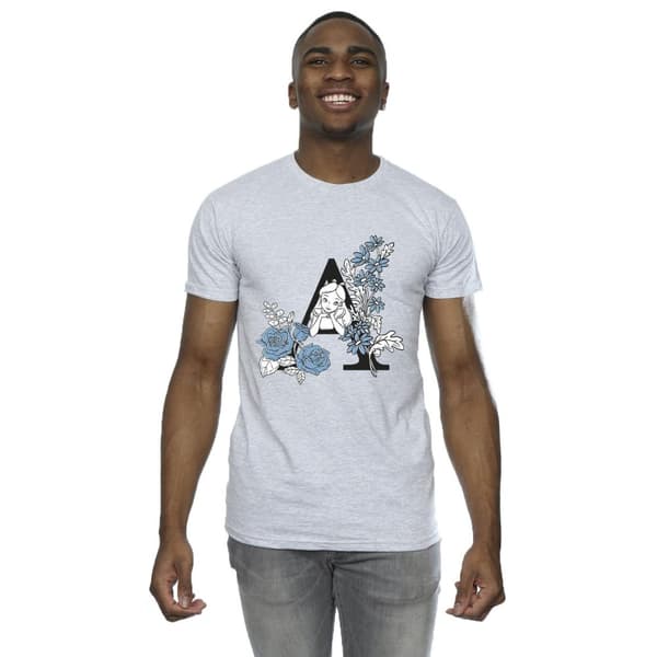 Disney Herr T-shirt med bokstaven A från Alice i underlandet