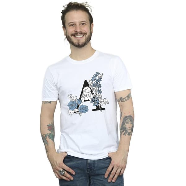 Disney Mens Alice In Wonderland Letter A T-Shirt