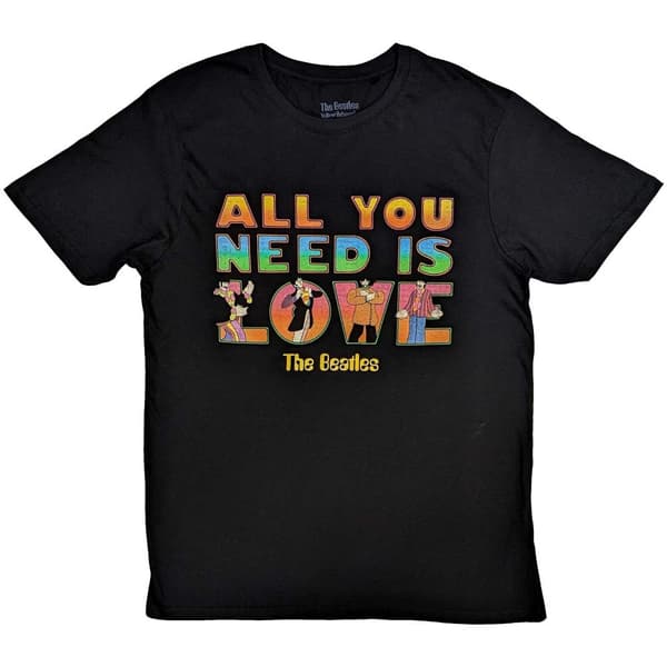The Beatles Unisex vuxen Yellow Submarine All You Need Is Love Stack T-shirt