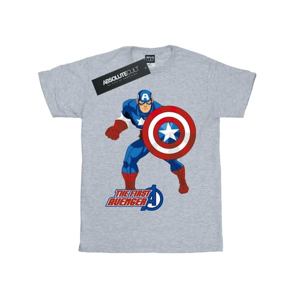 Marvel T-shirt i bomull för flickor med Captain America The First Avenger