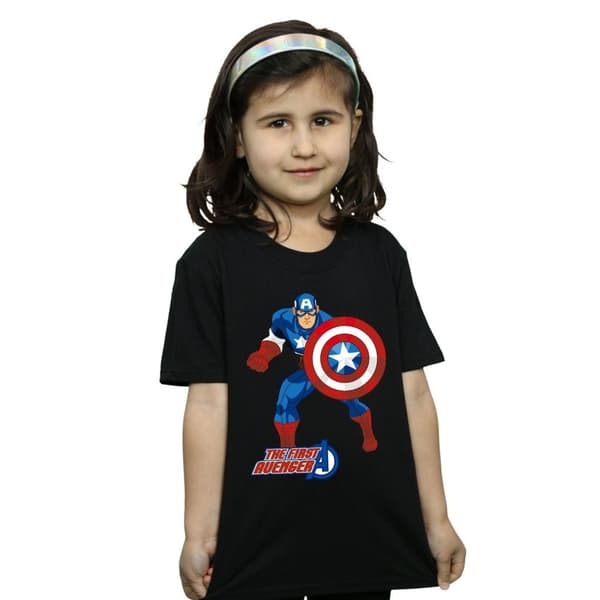Marvel Girls Captain America The First Avenger Cotton T-Shirt