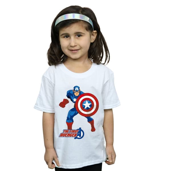 Marvel Girls Captain America The First Avenger Cotton T-Shirt