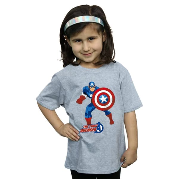Marvel T-shirt i bomull för flickor med Captain America The First Avenger