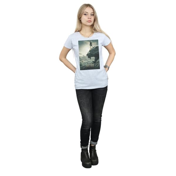 Marvel Dam/Tjej Black Panther Poster T-shirt i bomull