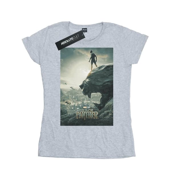 Marvel Dam/Tjej Black Panther Poster T-shirt i bomull